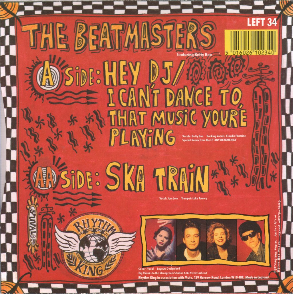 Beatmasters Featuring Betty Boo - Hey Dj/I Can't Dance - 7 Inch