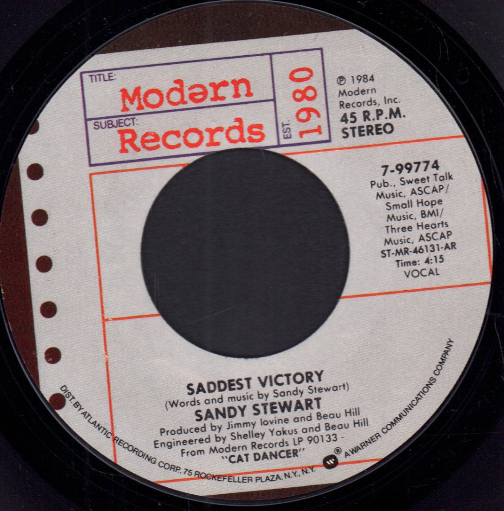 Sandy Stewart - Saddest Victory - 7 Inch