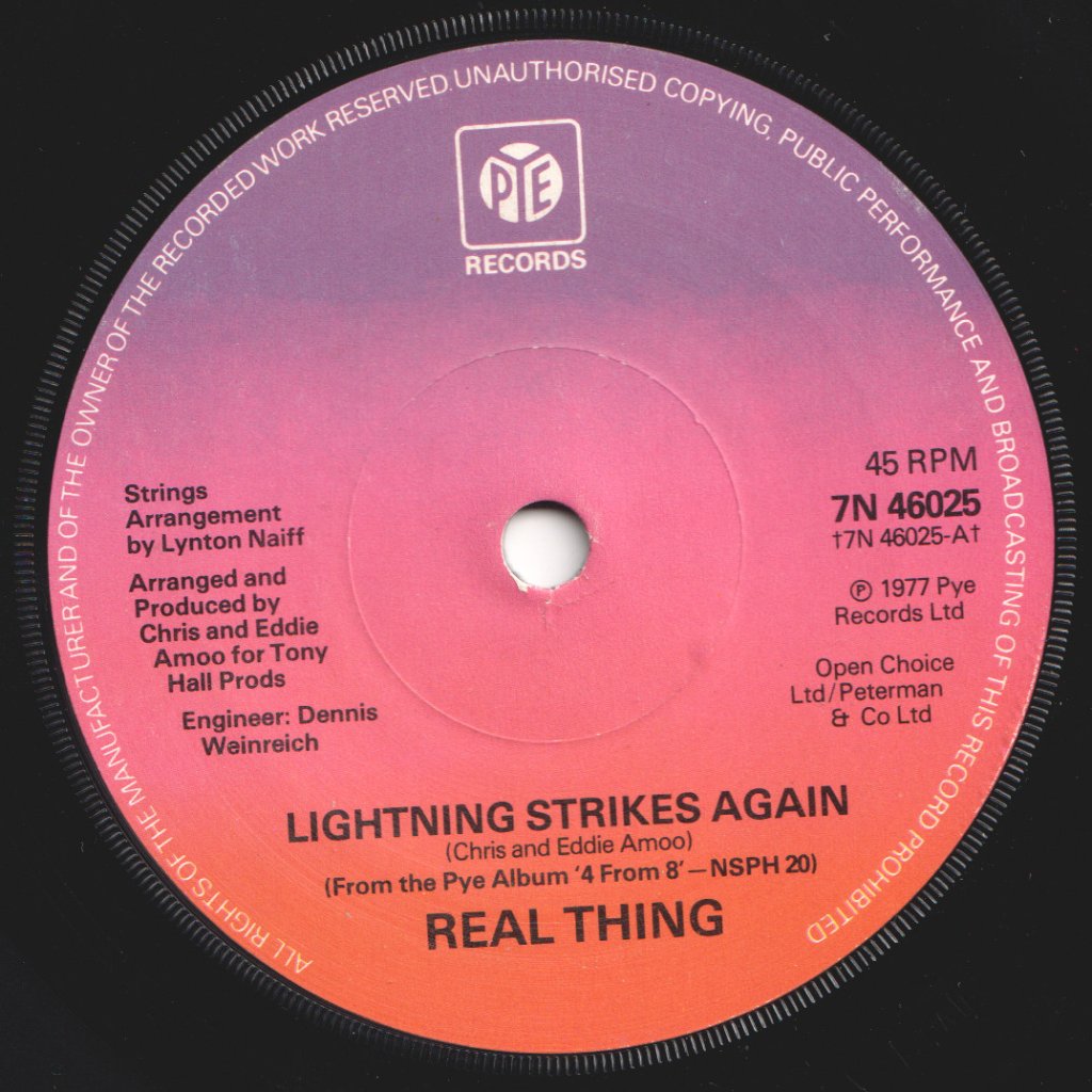 Real Thing - Lightning Strikes - 7 Inch