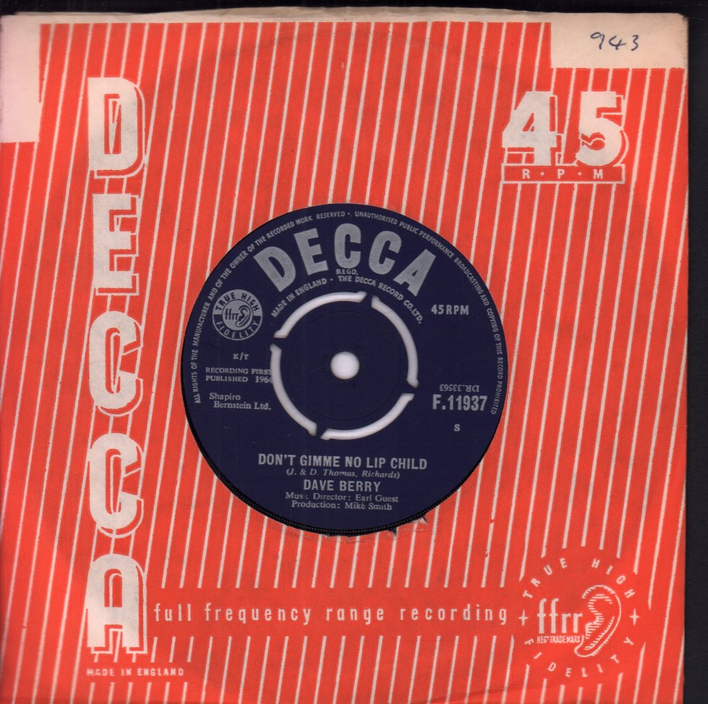 Dave Berry - Crying Game - 7 Inch