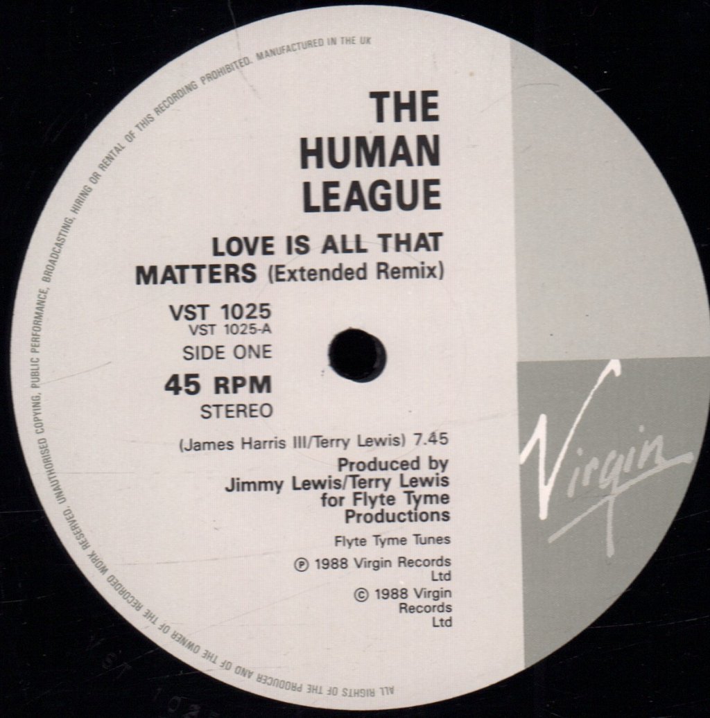 Human League - Love Is All That Matters - 12 Inch