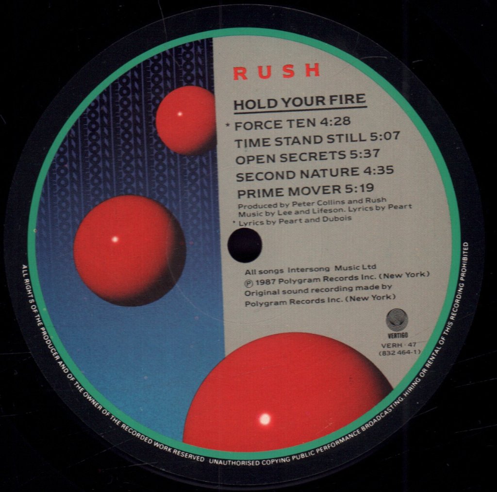 Rush - Hold Your Fire - Lp