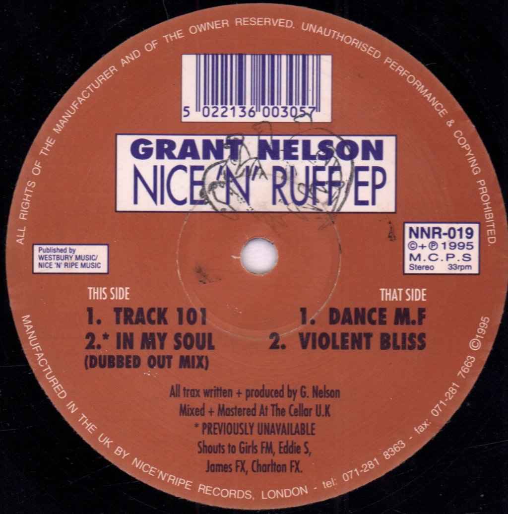 Grant Nelson - Nice 'N' Ruff EP - 12 Inch