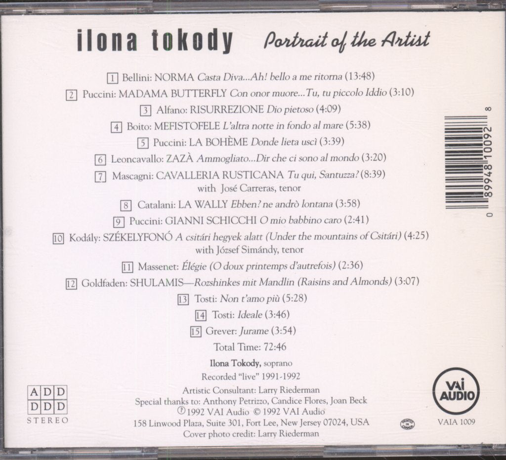 Ilona Tokody - Portrait Of The Artist - Cd
