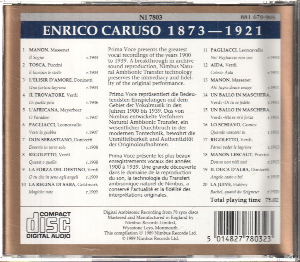 Enrico Caruso - Caruso - Cd