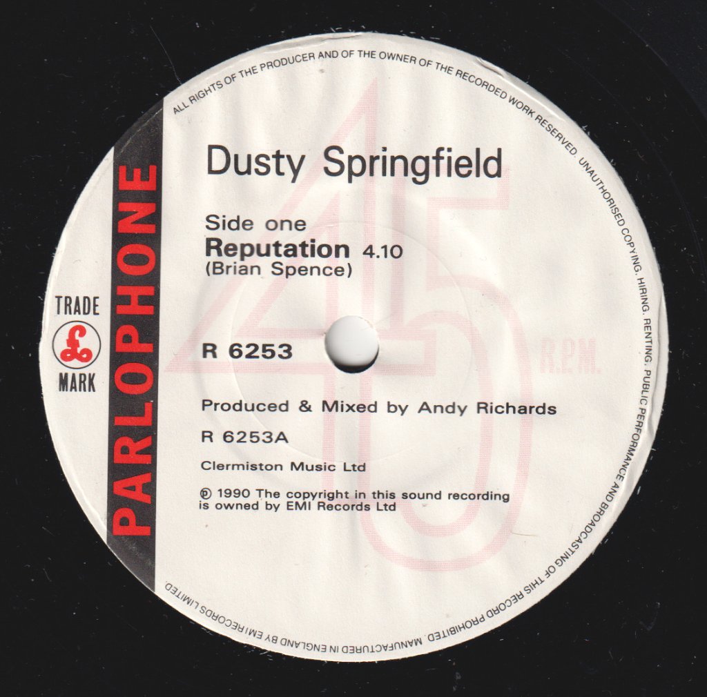 Dusty Springfield - Reputation - 7 Inch