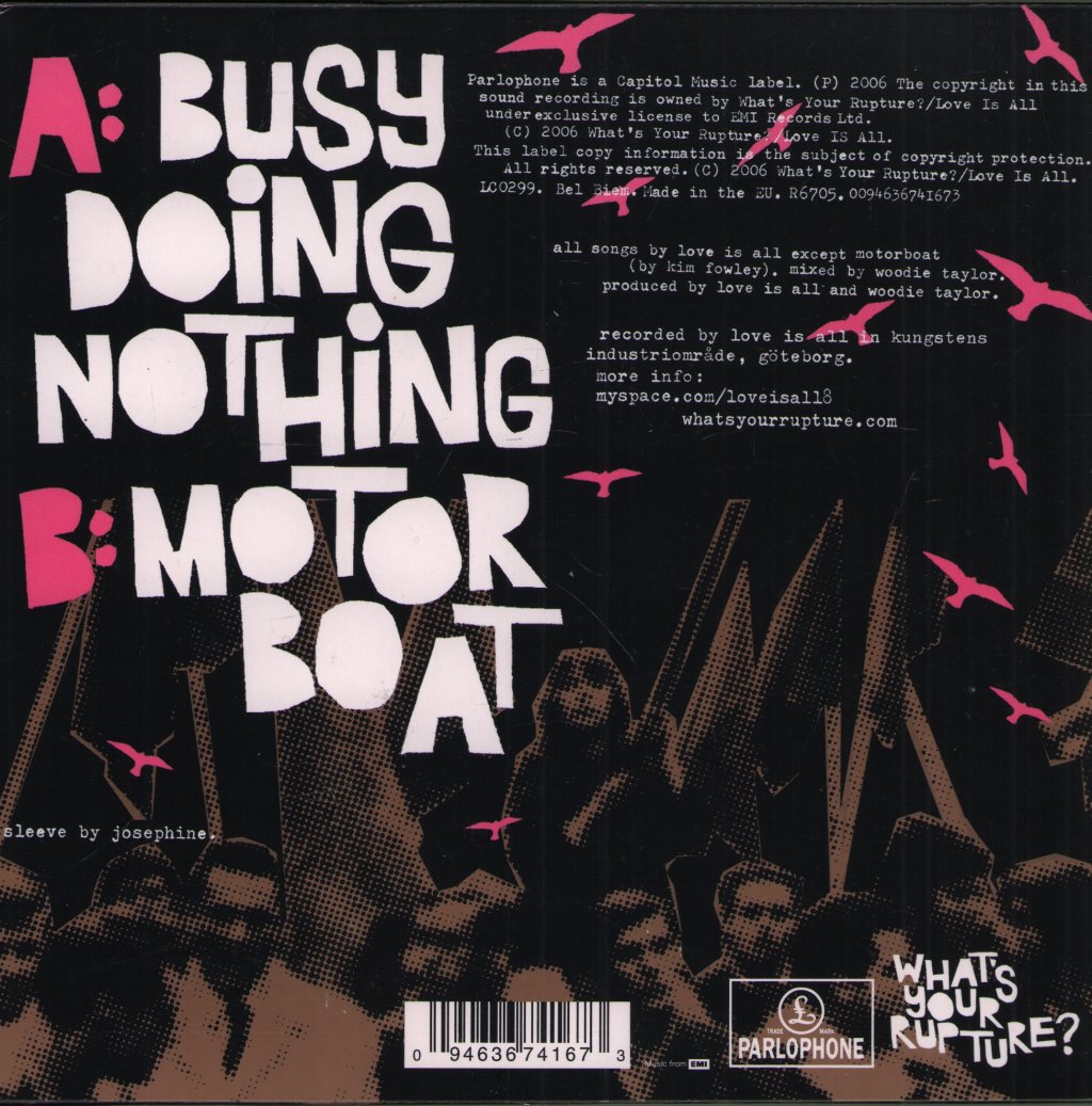 Love Is All - Busy Doing Nothing - 7 Inch
