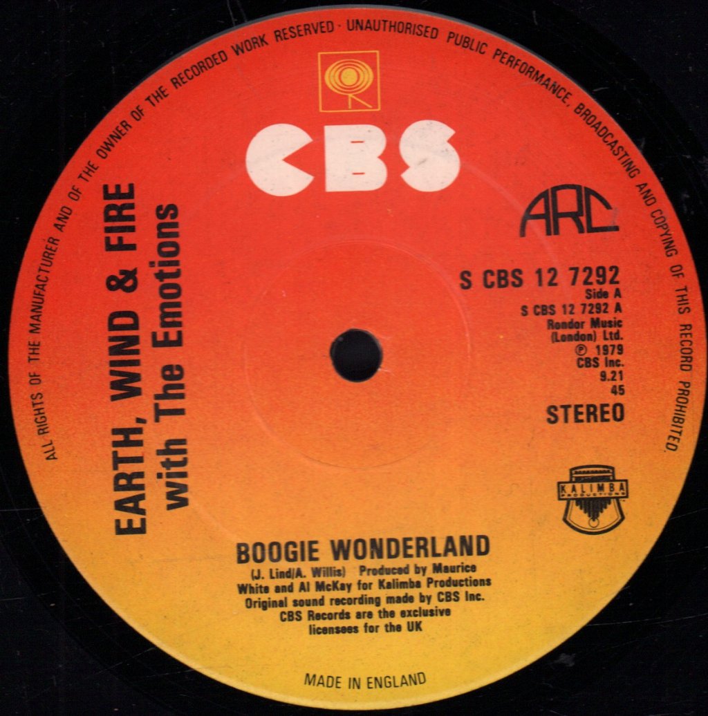 Earth Wind And Fire With Emotions - Boogie Wonderland - 12 Inch