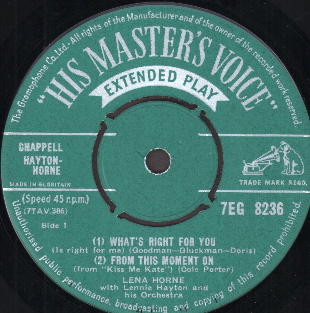 Lena Horne - Lovely Lena No 2 - 7 Inch