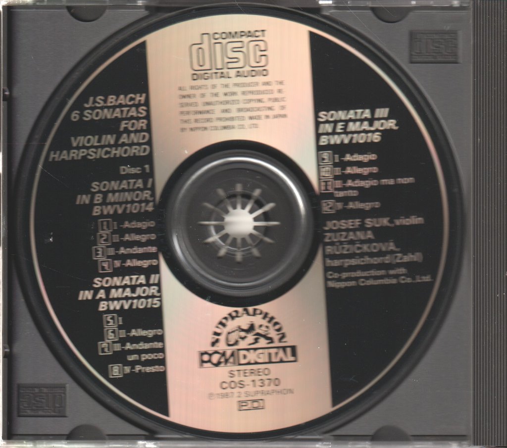 Josef Suk - 6 Sonatas For Violin And Harpsichord - Double Cd
