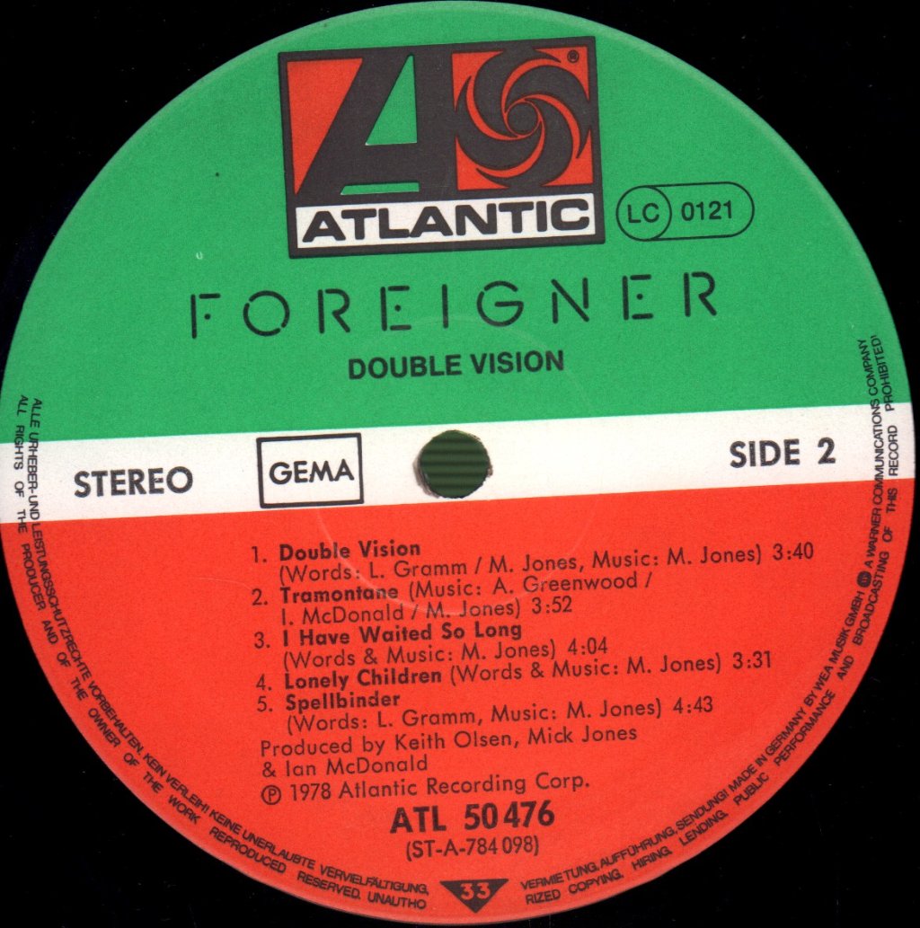 Foreigner - Double Vision - Lp