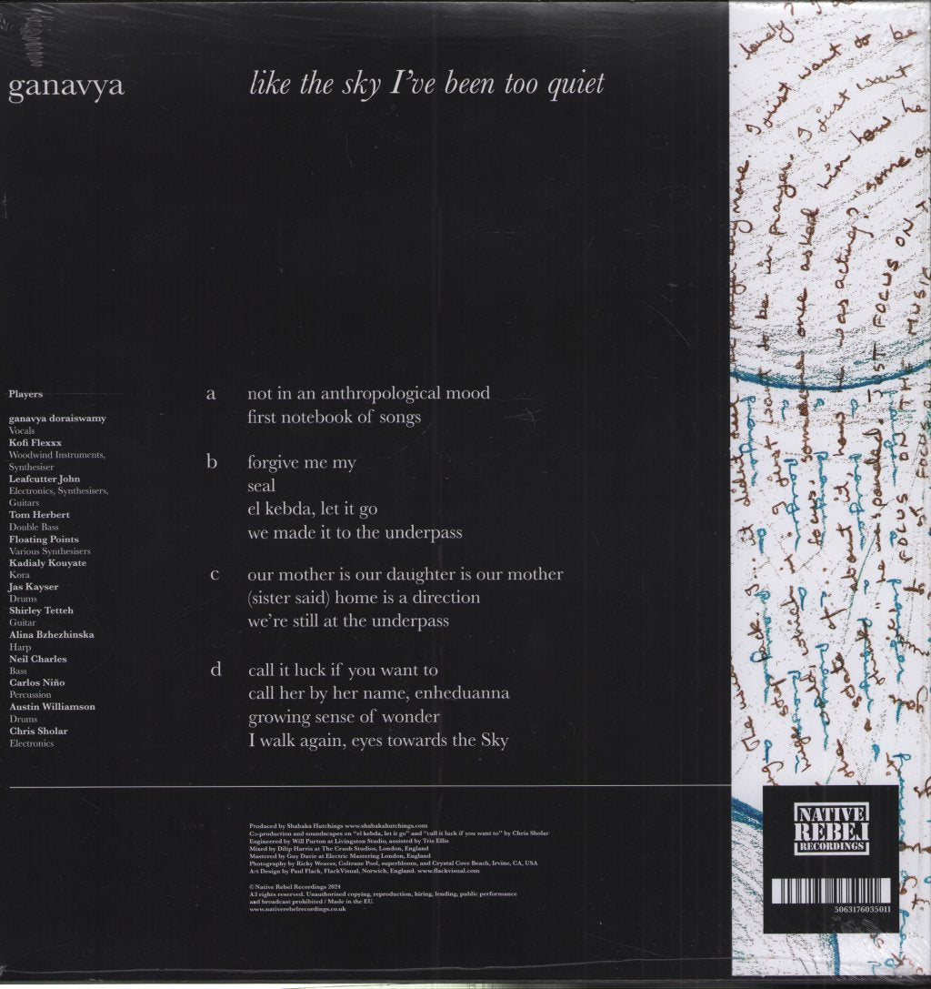 Ganavya - Like The Sky I've Been Too Quiet - Double Lp