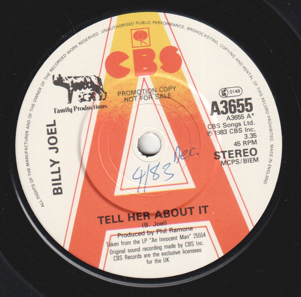 Billy Joel - Tell Her About It - 7 Inch