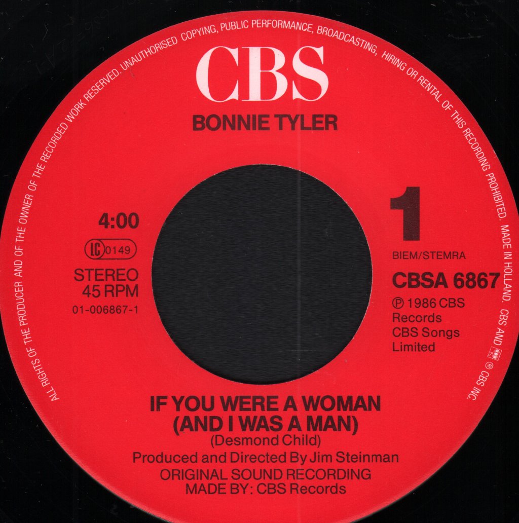 Bonnie Tyler - If You Were A Woman - 7 Inch