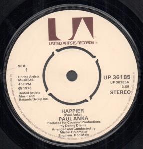 Paul Anka - Happier - 7 Inch