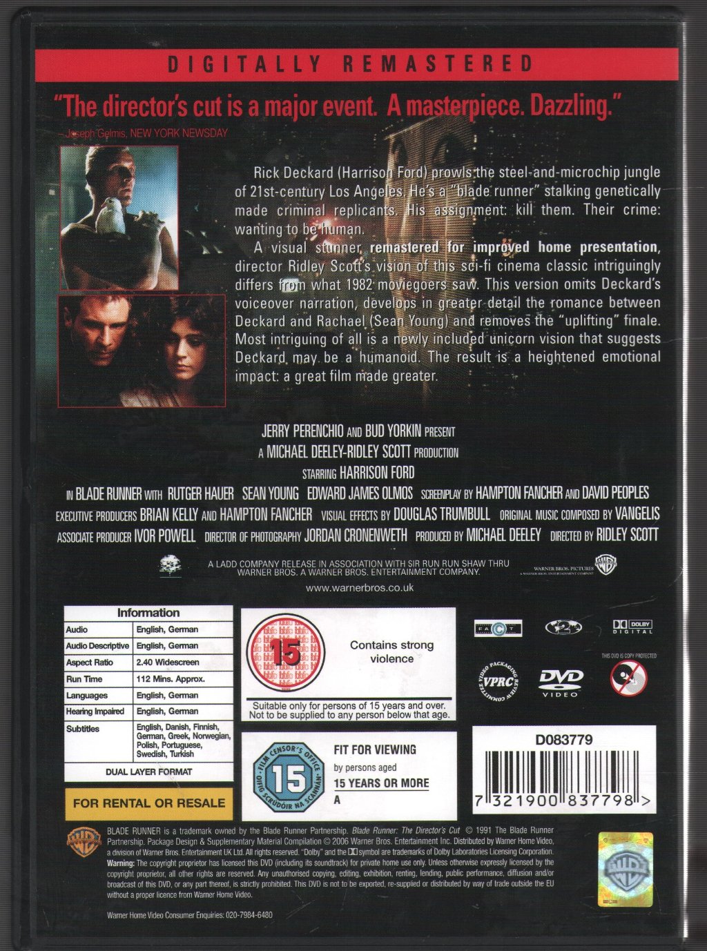 Blade Runner - Director's Cut - Dvd