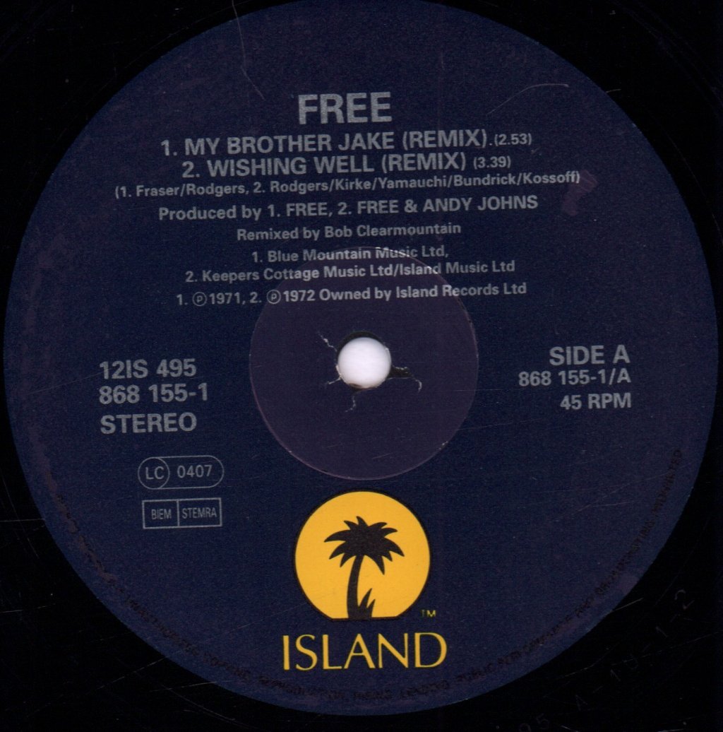 Free (Blues/Rock Group) - My Brother Jake - 12 Inch