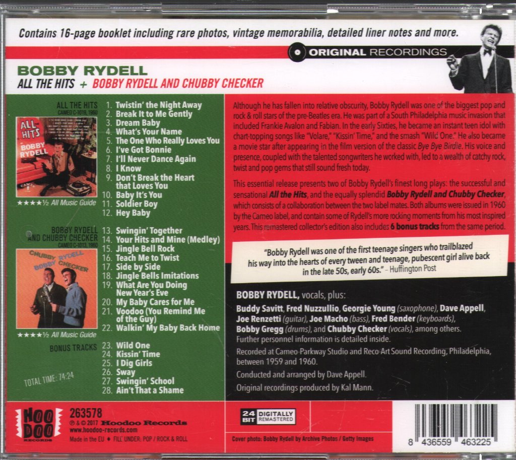 Bobby Rydell - All The Hits Plus Bobby Rydell And Chubby Checker - Cd