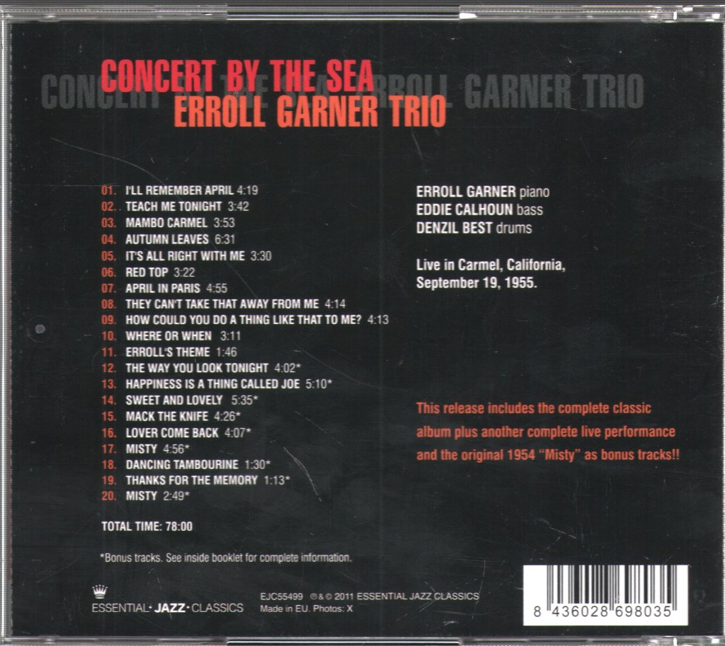 Erroll Garner Trio - Concert By The Sea - Cd