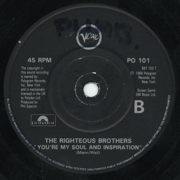 Righteous Brothers - Unchained Melody - 7 Inch