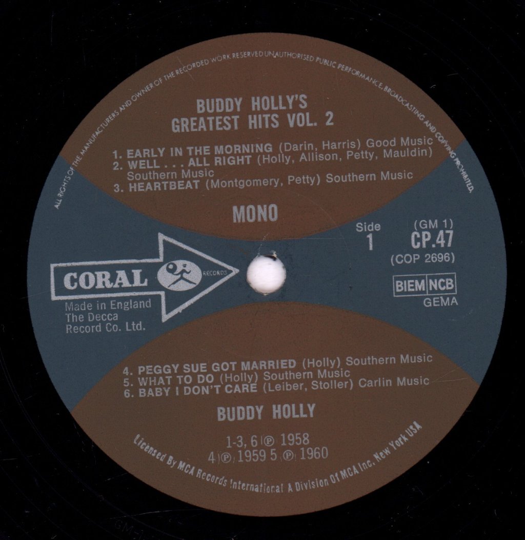Buddy Holly - Greatest Hits Volume 2 - Lp