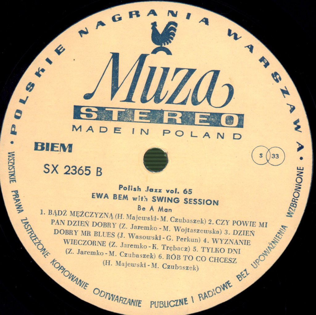 Ewa Bem With Swing Session - Be A Man - Lp