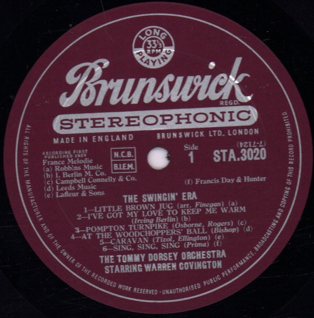 Tommy Dorsey Orchestra Starring Warren Covington - Swingin' Era - Lp