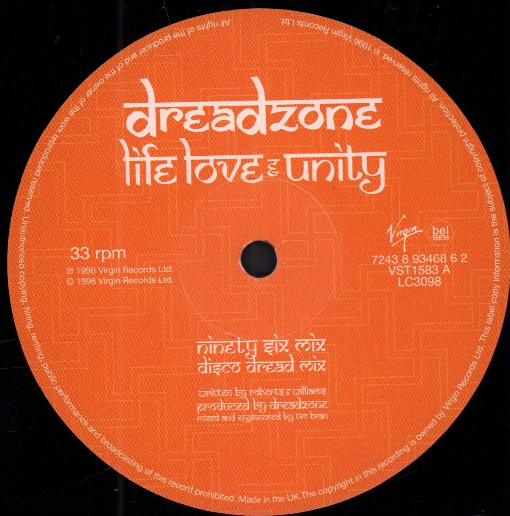Dreadzone - Life Love And Unity - 12 Inch