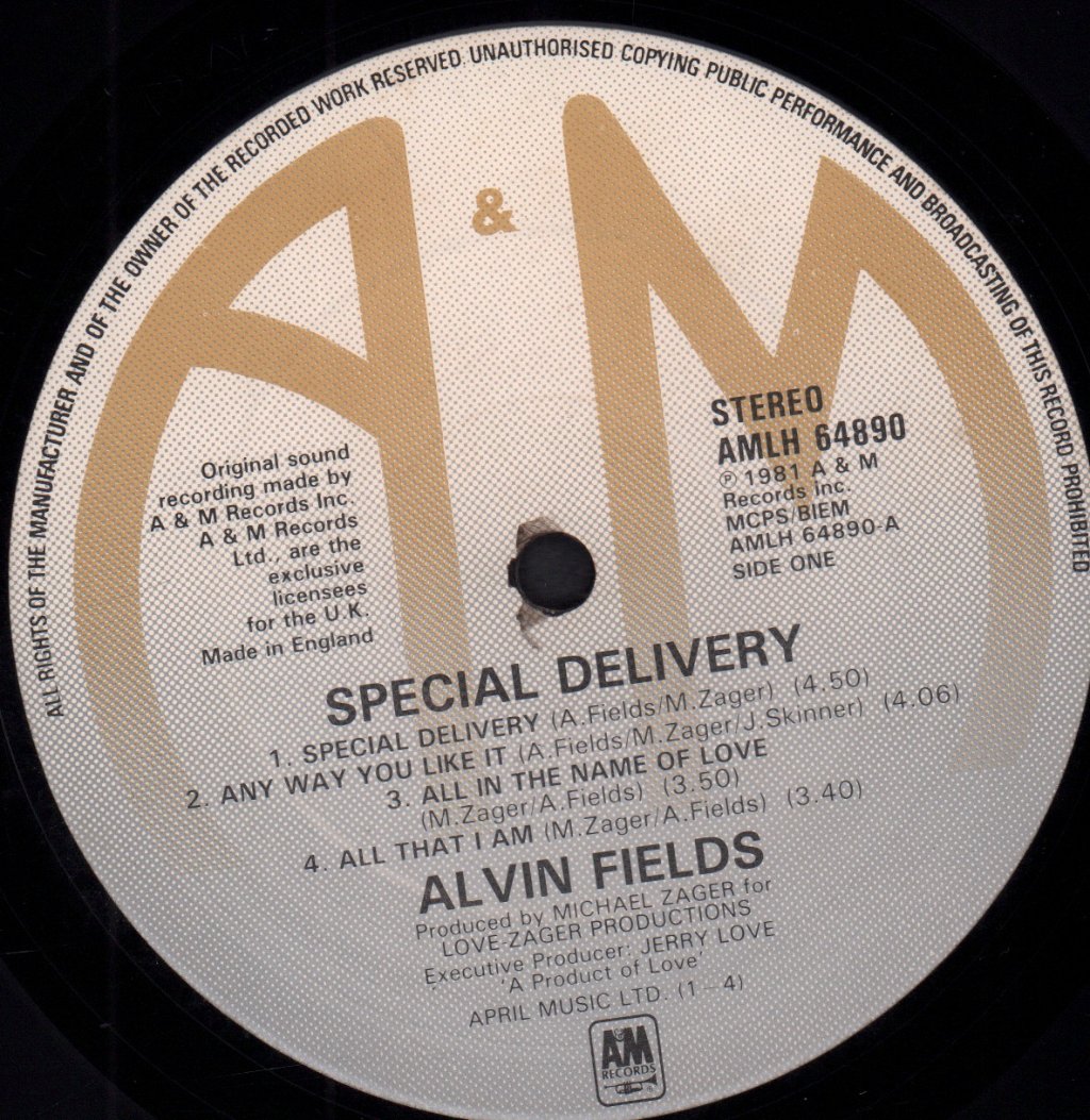 Alvin Fields - Special Delivery - Lp