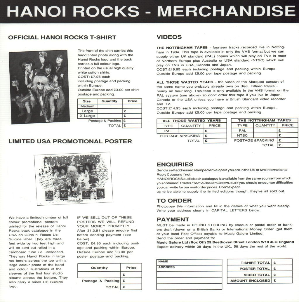 Hanoi Rocks - Tracks From A Broken Dream - Lp
