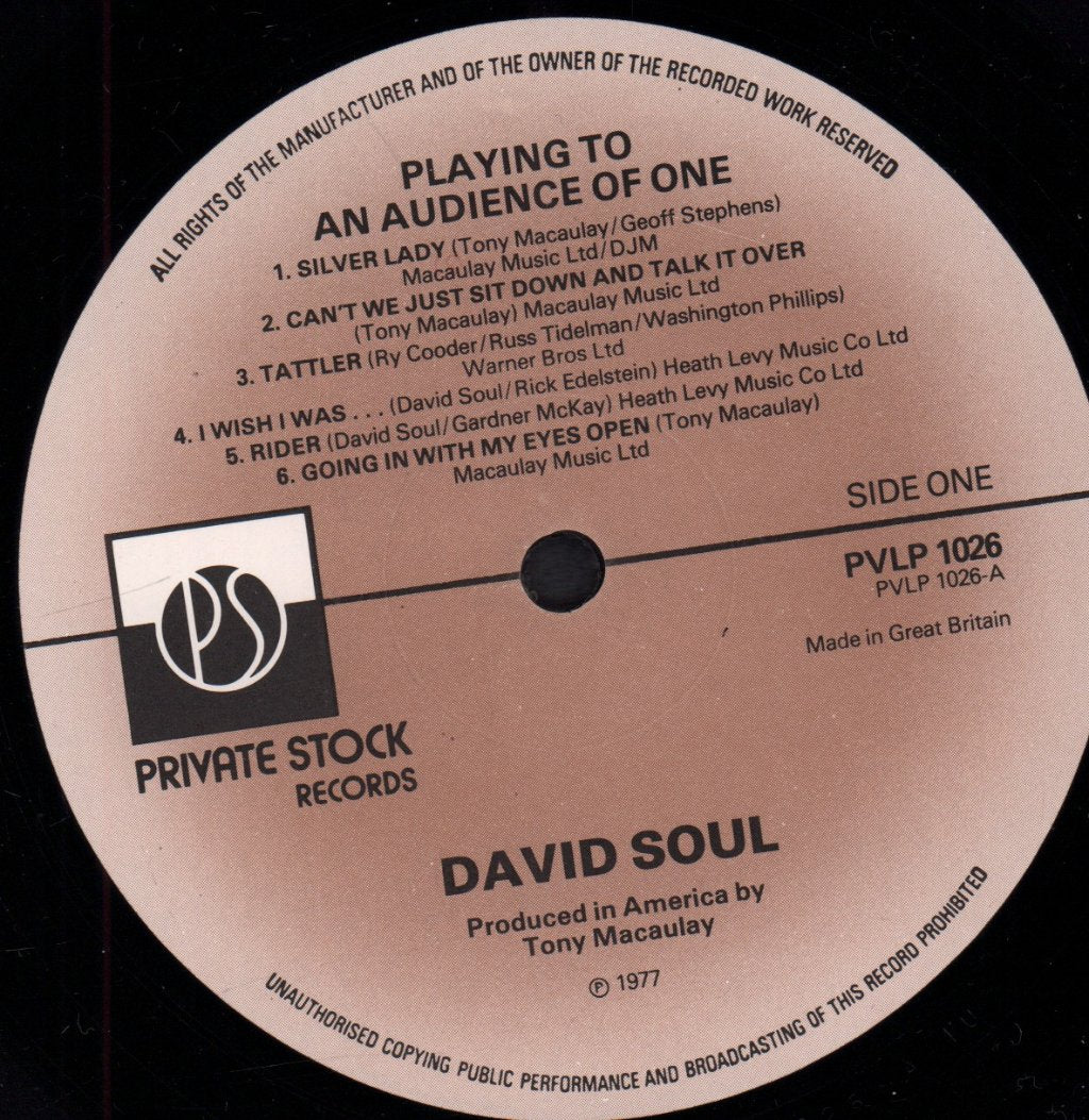 David Soul - Playing To An Audience Of One - Lp