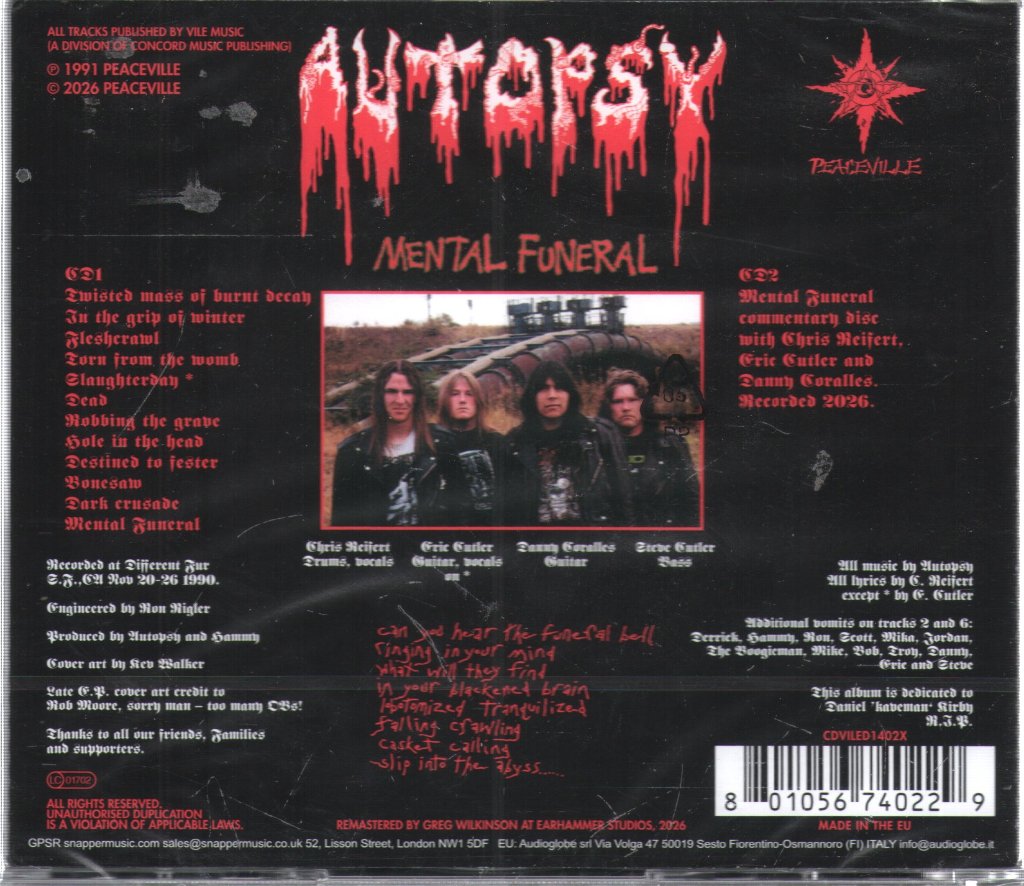 Autopsy - Mental Funeral (35th Anniversary Edition) - Double Cd