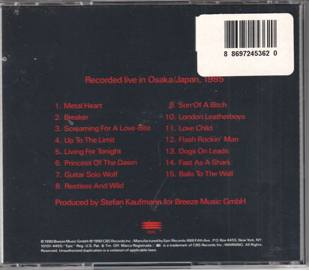 Accept - Staying A Life - Cd
