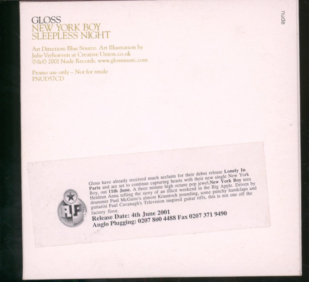 Gloss - New York Boy - Cd