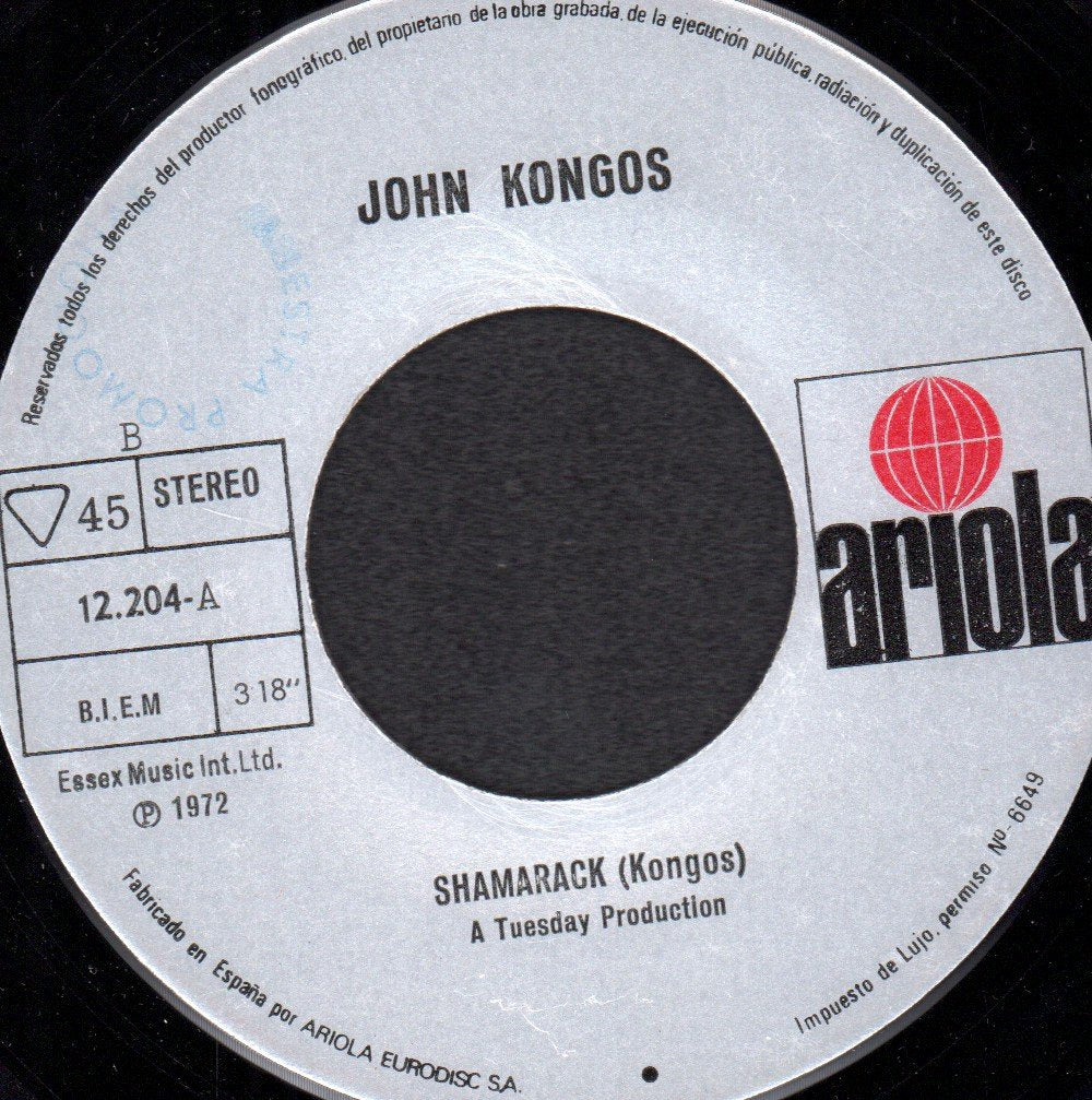 John Kongos - Great White Lady - 7 Inch