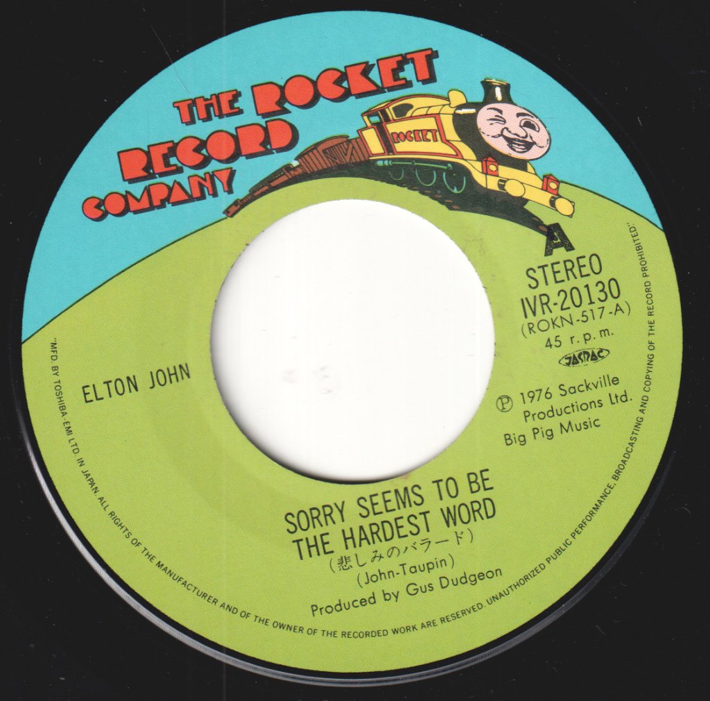 Elton John - Sorry Seems To Be The Hardest Word - 7 Inch
