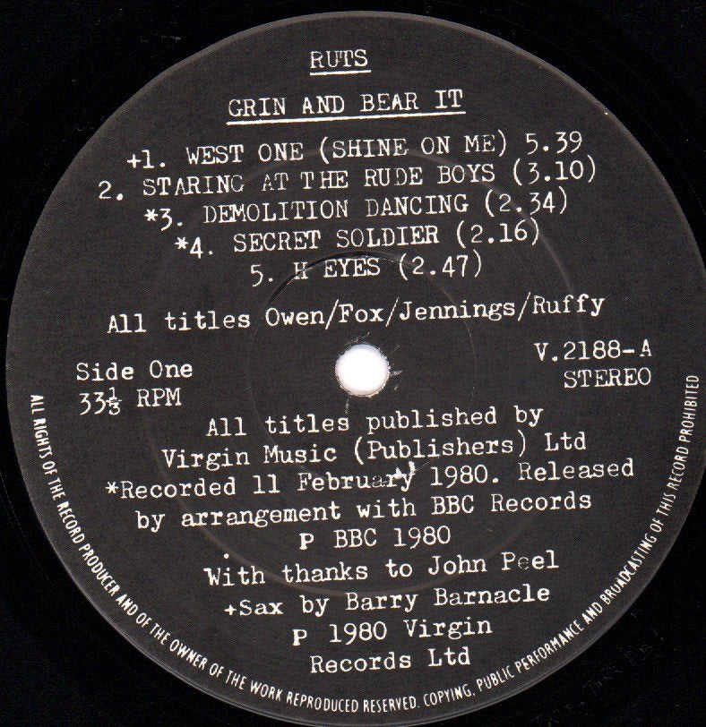 Ruts - Grin And Bear It - Lp