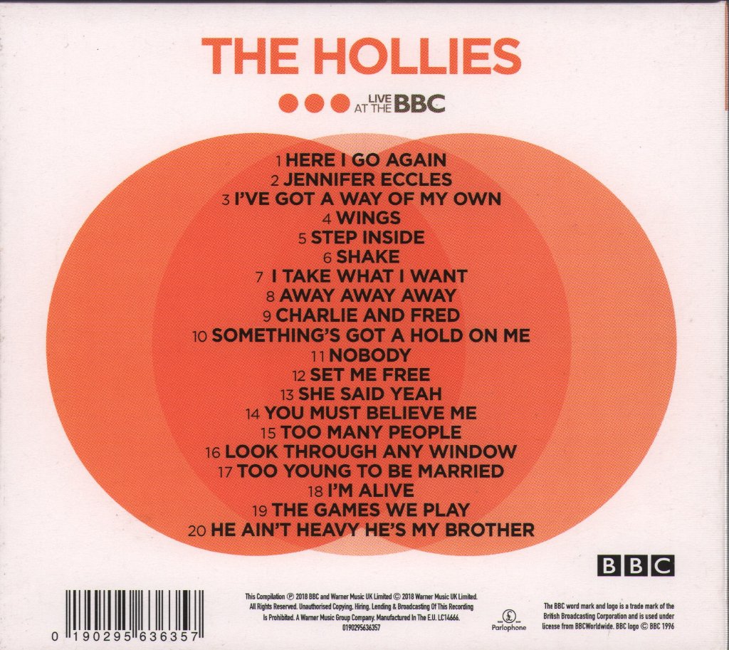 Hollies - Live At The BBC - Cd