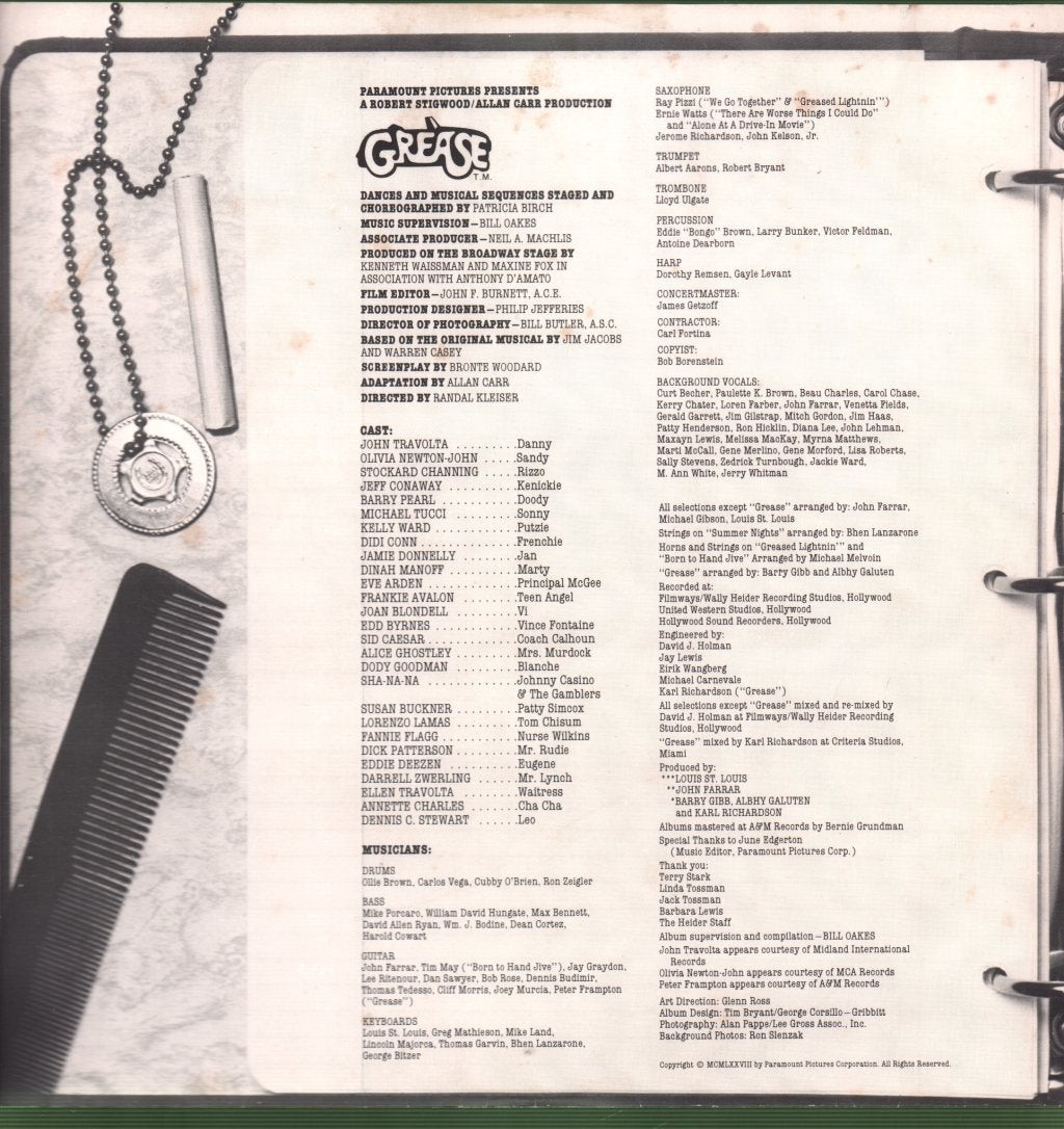 Various Artists - Grease (Original Soundtrack) - Double Lp