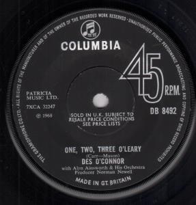 Des O'Connor - One Two Three O'leary - 7 Inch