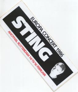 Sting - Ahoyhal Rotterdam 15-16/2/86 - Sticker