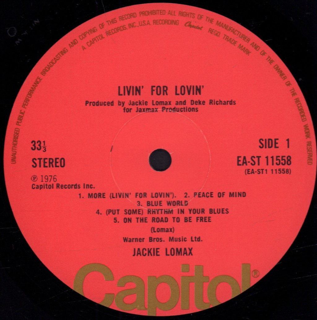 Jackie Lomax - Livin' For Lovin' - Lp