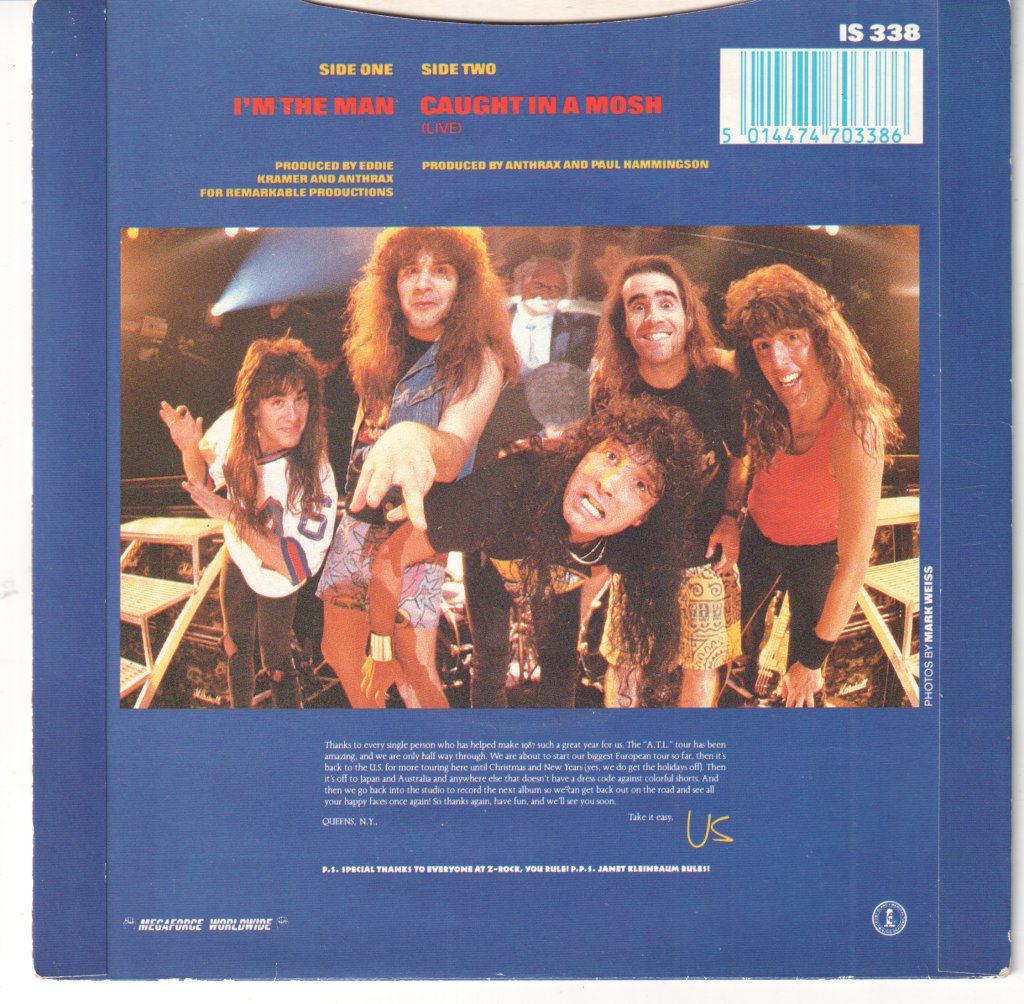 Anthrax (Metal Group) - I'm The Man - 7 Inch