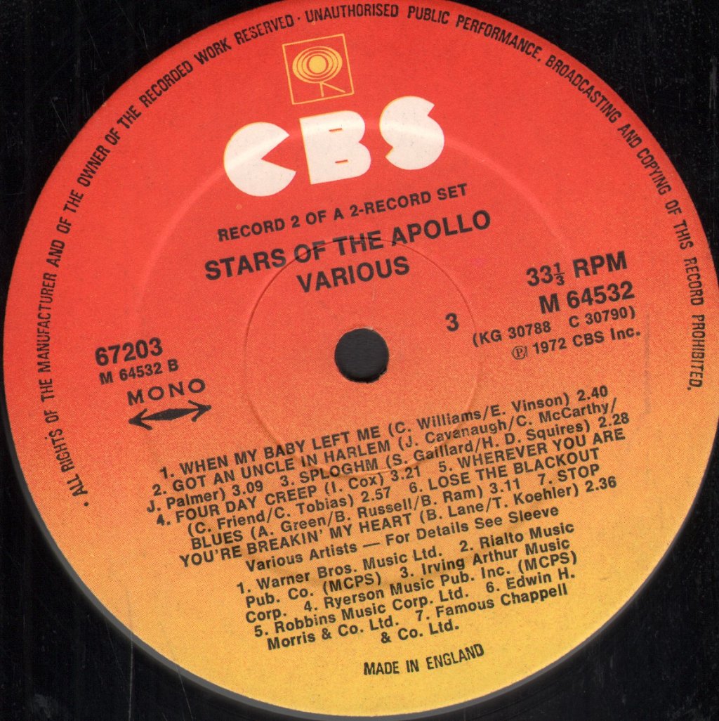 Various Artists - Stars Of The Apollo - Double Lp