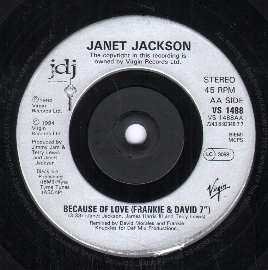 Janet Jackson - Because Of Love - 7 Inch