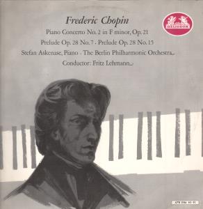 Fritz Lehmann / Berlin Philharmonic Orchestra - Frederic Chopin - Piano Concerto No.2 In F Minor, Op.21 - Lp