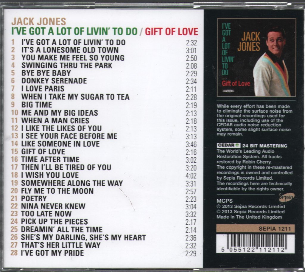 Jack Jones - I've Got A Lot Of Livin' To Do / Gift Of Love - Cd