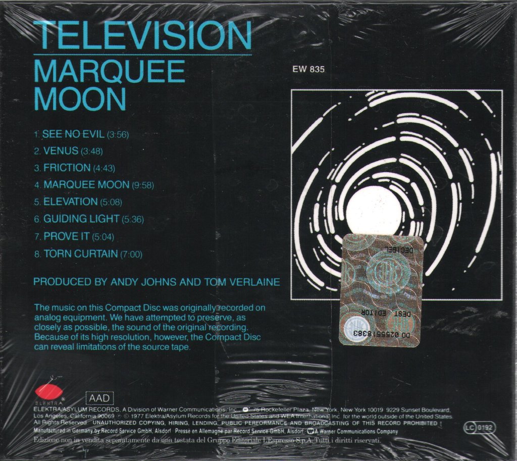 Television - Marquee Moon - Cd