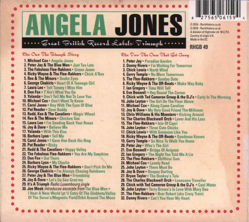 Various Artists - Angela Jones - Great British Record Labels: Triumph - Double Cd