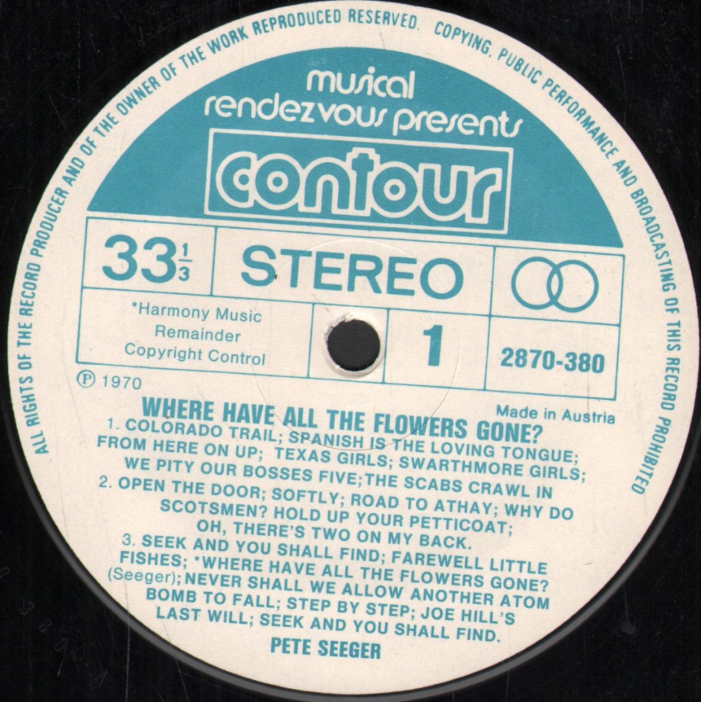 Pete Seeger - Where Have All The Flowers Gone - Lp